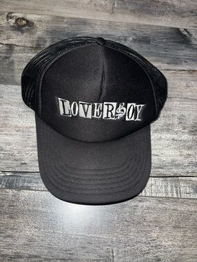 FTWS X Blackbear Black Trucker Hat with "LOVER$OY" Embroidered
